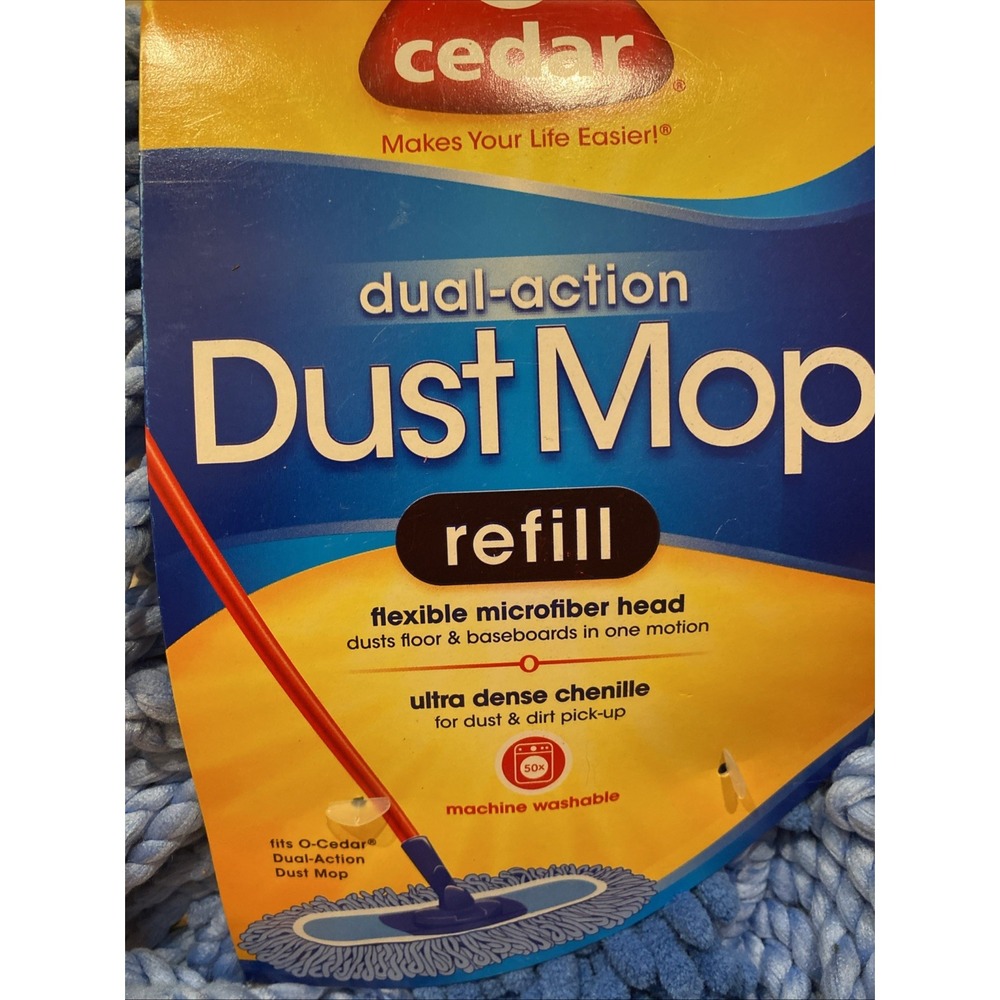 O-Cedar Dual-Action Dust Mop Refill Microfiber Ultra Dense Chenille‎ Washable - Picture 2 of 6